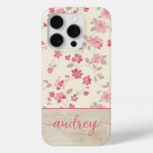 Coques Case-Mate iPhone Cute Personnalisé Bois Floral Script Monogramme No (Verso)