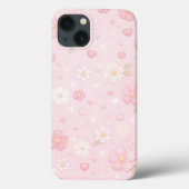Coques Case-Mate iPhone Cute Pink Aesthetic Floral Pattern (Verso)