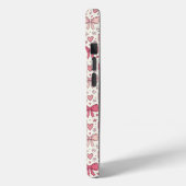 Coques Case-Mate iPhone Cute Pink Bows Hearts Hand-Sketched Pattern (Verso / Gauche)