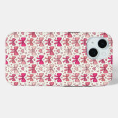 Coques Case-Mate iPhone Cute Pink Bows Hearts Hand-Sketched Pattern (Verso (horizontal))