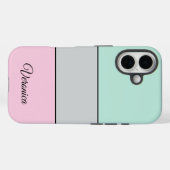 Coques Case-Mate iPhone Cute Pink Grey Teal Personalized Phone (Verso (horizontal))