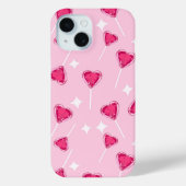 Coques Case-Mate iPhone Cute Pink Heart Lollipop Seamless Pattern (Verso)