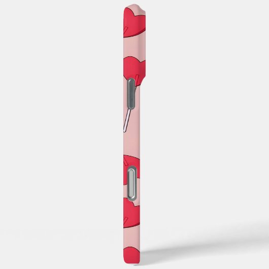 Coques Case-Mate iPhone Cute Pink Heart Lollipops Seamless Pattern (Verso / Droite)