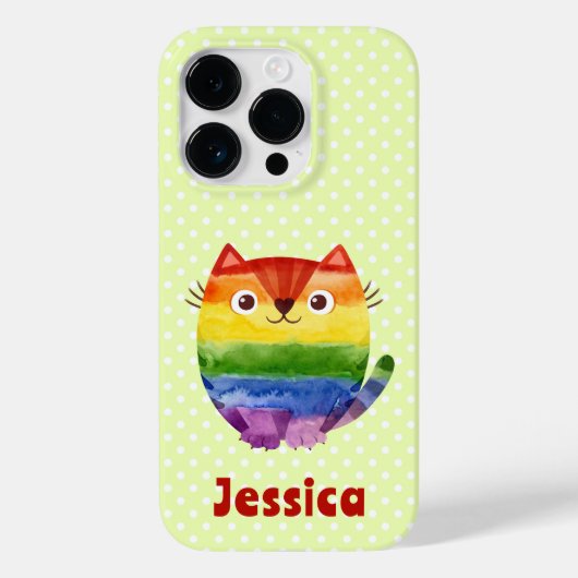 Coques Case-Mate iPhone Cute Pride Kitty Aquarelle personnalisée (Verso)
