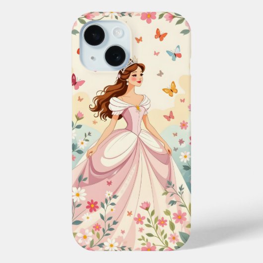 Coques Case-Mate iPhone Cute princess with butterflies (Verso)