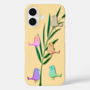 Coques iPhone 16 Cute Printemps Été Pastels Oiseaux