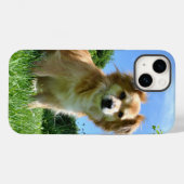 Coques Case-Mate iPhone Cute Puppy in Garden Photo (Verso (horizontal))