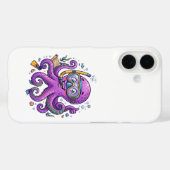 Coques Case-Mate iPhone Cute Purple Octopus Treasure Hunter (Verso (horizontal))