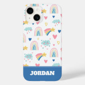 Coques Case-Mate iPhone Cute Rainbow Hearts & Clouds Motif (Verso)