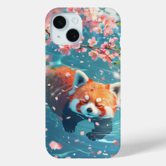 Coque Pour iPhone 15 Cute Red Panda Chill dans l'eau