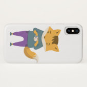Coques Case-Mate iPhone Cute renard avec tasse de thé (Dos (Horizontal))