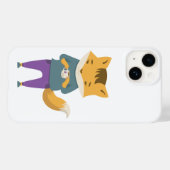 Coques Case-Mate iPhone Cute renard avec tasse de thé (Verso (horizontal))