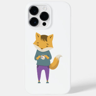 Coque Pour Pour iPhone 14 Pro Max Cute renard avec tasse de thé