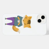 Coques Case-Mate iPhone Cute renard avec tasse de thé (Verso (horizontal))