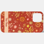 Coques Case-Mate iPhone Cute Retro Boho Orange Floral Pattern Inspirivité (Verso (horizontal))