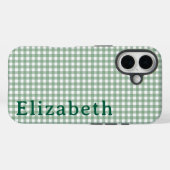 Coques Case-Mate iPhone Cute Retro Gingham Plaid Personalized  (Verso (horizontal))