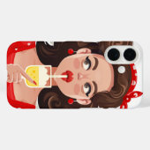 Coques Case-Mate iPhone Cute Retro Girl Cocktail Téléphone Case (Verso (horizontal))