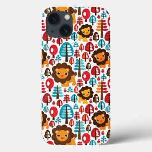 iPhone 13 Coque cute retro Lion kids illustration
