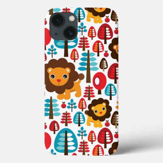 Coques Case-Mate iPhone cute retro Lion kids illustration (Verso)