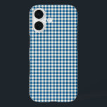 Coques iPhone 16 Cute Retro Marine bleu En vichy Motif<br><div class="desc">Cute Retro Marine Bleu En vichy Téléphone Motif Plaid</div>