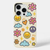 Coques Case-Mate iPhone Cute Retro Smiley & Peace (Verso)