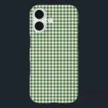 Coques iPhone 16 Cute Retro Vert En vichy Motif Plaid<br><div class="desc">Cute Retro Vert En vichy Téléphone Motif Plaid</div>