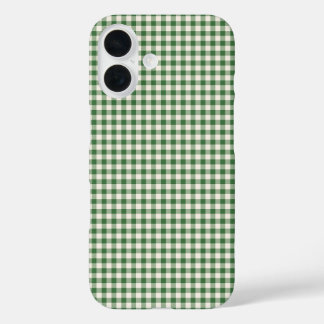 Coques iPhone 16 Cute Retro Vert En vichy Motif Plaid