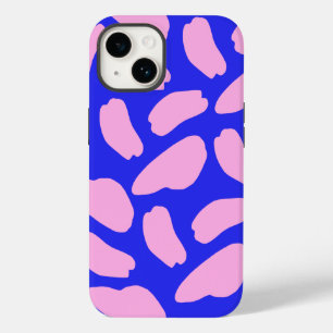 Coque Pour iPhone 14 Cute Rose Blue Cow Imprimer Motif