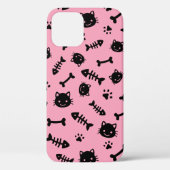 Coques Case-Mate iPhone Cute Rose Chat Bones Poisson Paw Motif (Verso)