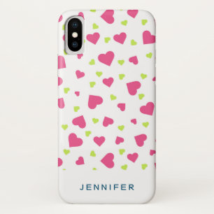 Case-Mate iPhone Case Cute rose et vert Tumbling Hearts Motif