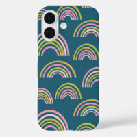 Cute rose et vert Turquoise Motif arc-en-ciel