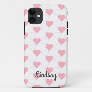 Case-Mate iPhone Case Cute Rose Heart Motif Blanc Nom personnalisable