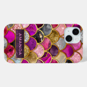 Coques Case-Mate iPhone Cute rose rose or sirène échelles girly (Verso (horizontal))