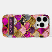 Coques Case-Mate iPhone Cute rose rose or sirène échelles girly (Verso (horizontal))