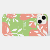 Coques Case-Mate iPhone Cute rose & vert Personnalisé Floral (Verso (horizontal))