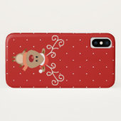 Coques Case-Mate iPhone Cute Rudolph, dessin de rennes à nez rouge (Dos (Horizontal))