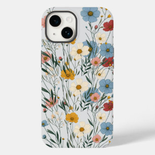 Coque Pour iPhone 14 Cute Rustic Boho fleur sauvage coloré