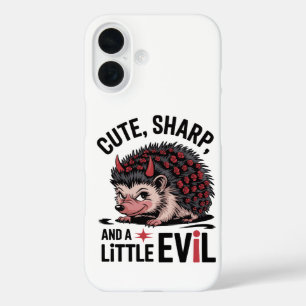 Coques iPhone 16 Cute, Sharp et un petit mal - Hérisson drôle