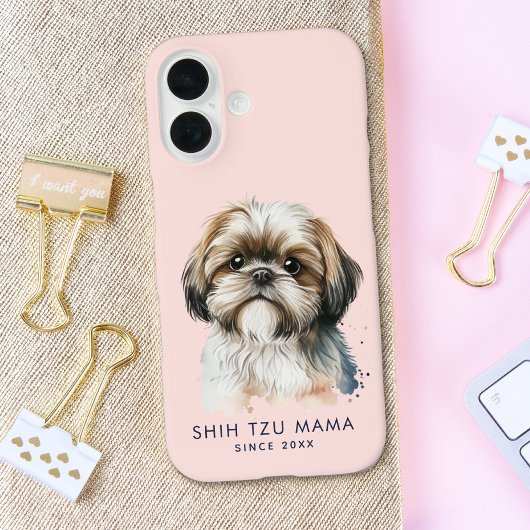 Coques Case-Mate iPhone Cute Shih Tzu Mama rose