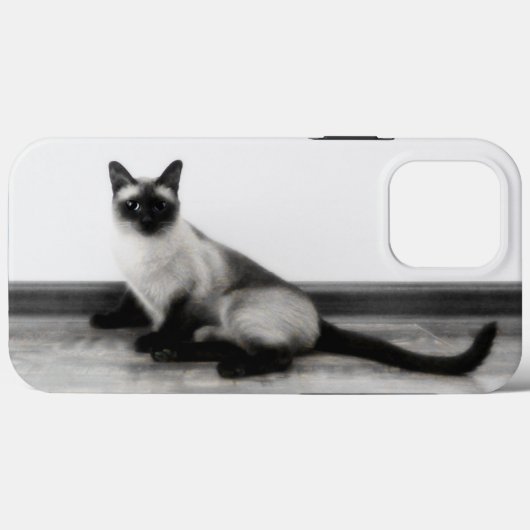 Coques Case-Mate iPhone CUTE Siamese Portrait de chat (Verso (horizontal))