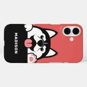 Coques Case-Mate iPhone Cute Siberian Husky personnalisé nom de téléphone  (Verso (horizontal))
