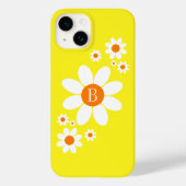 Coques Case-Mate iPhone Cute Simple Floral Design Simple Initial Jaune (Verso)