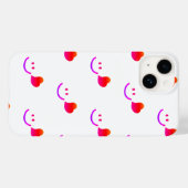 Coques Case-Mate iPhone Cute Smiley Face with Heart – Minimalist Happy Vib (Verso (horizontal))