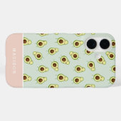 Coques Case-Mate iPhone Cute Smiling Kawaii Avocado Motif Personnalisé (Verso (horizontal))