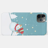 Coques Case-Mate iPhone Cute Snowman avec Casquette Knit et Écharpe (Dos (Horizontal))