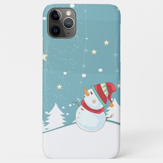 Coques Case-Mate iPhone Cute Snowman avec Casquette Knit et Écharpe (Dos)