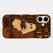 Coques Case-Mate iPhone Cute Spooky Library, Autumn Reading Ghost (Verso (horizontal))