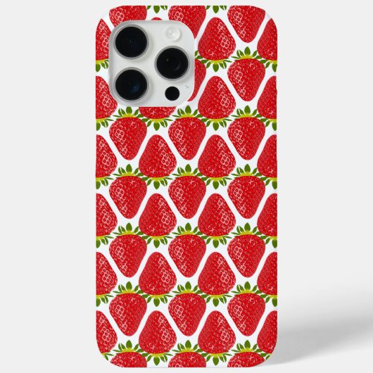 Coques Case-Mate iPhone Cute Strawberry Pattern Aesthetic  (Verso)