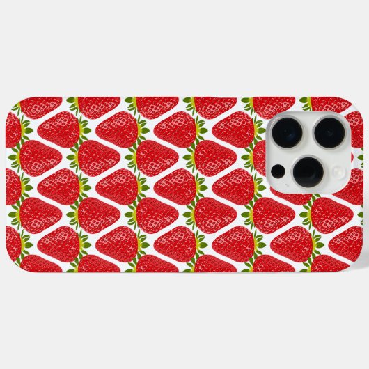 Coques Case-Mate iPhone Cute Strawberry Pattern Aesthetic  (Verso (horizontal))