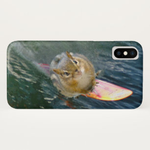 Coque iPhone X Cute Surfing Chipmunk